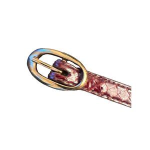 Speyer Genuine Snakeskin Belt M/L With Gold Buckle Closure
